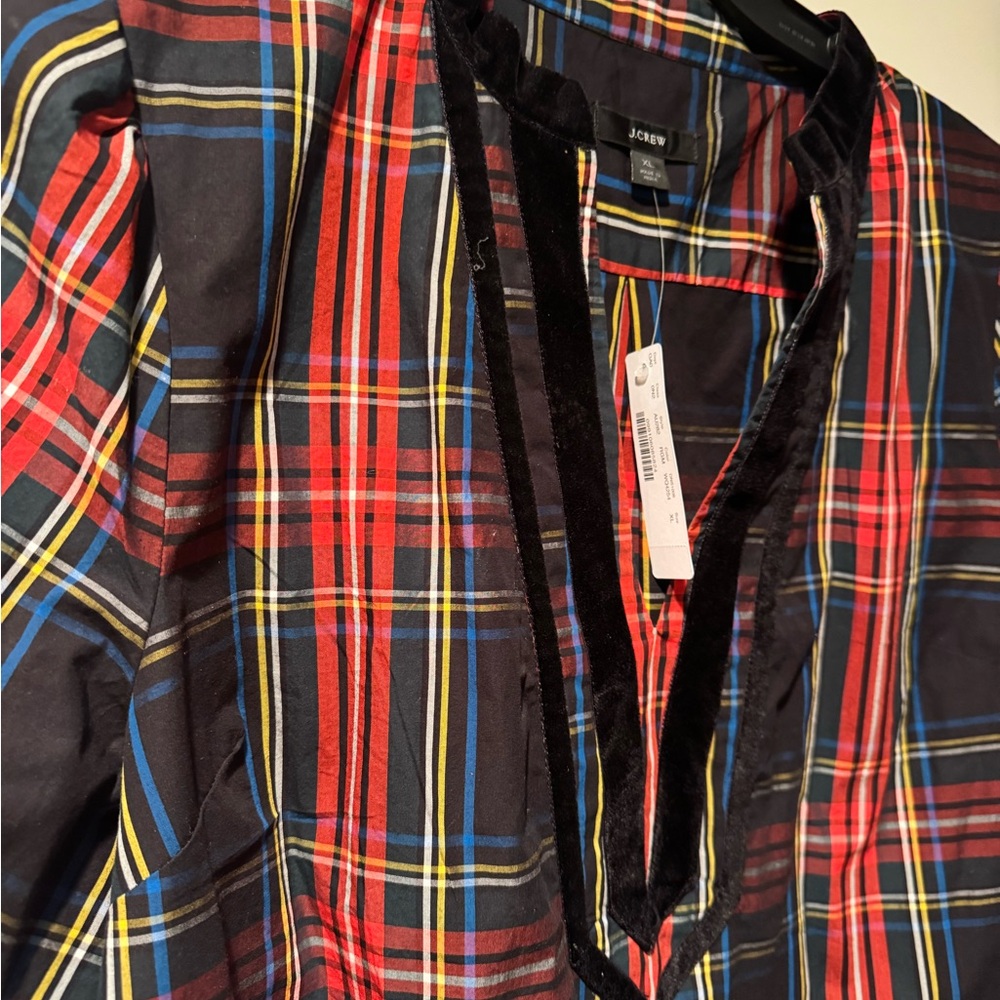 J. Crew Holiday Tartan Plaid Blouse